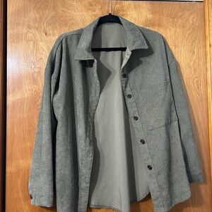 SHEIN Olive Green Lightweight Shirt Jacket